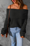 Ribbed Knit Off Shoulder Sweater