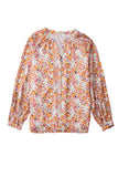 Boho Floral Print Button Front Shirt