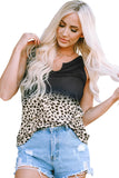 Gradient Leopard Lace V Neckline Tank Top