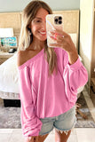 Asymmetrical Cold Shoulder Long Sleeve Top