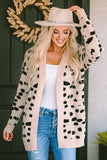 Animal Spotted Pattern Open Front Cardigan