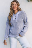 Henley V Neck Hooded Sweater