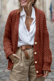 Vintage Cable Knit Button Front Cardigan