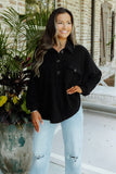 Polo Collar Buttoned Patchy Top with Pockets