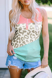 Color Block Button Casual Tank Top