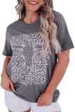 Leopard Bull Skull Graphic Tee