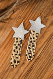 Fuzzy Leopard Shooting Star Earrings