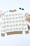 Christmas Snowflake High Neck Knit Sweater