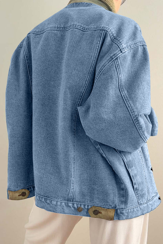 Vintage Corduroy Collar Denim Jacket