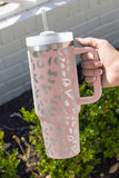 Leopard Print 40OZ Stainless Steel Portable Cup with Handle