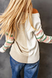 Contrast Striped Sleeve Sweater