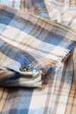 Plaid Pattern Asymmetric Buttons Shirt