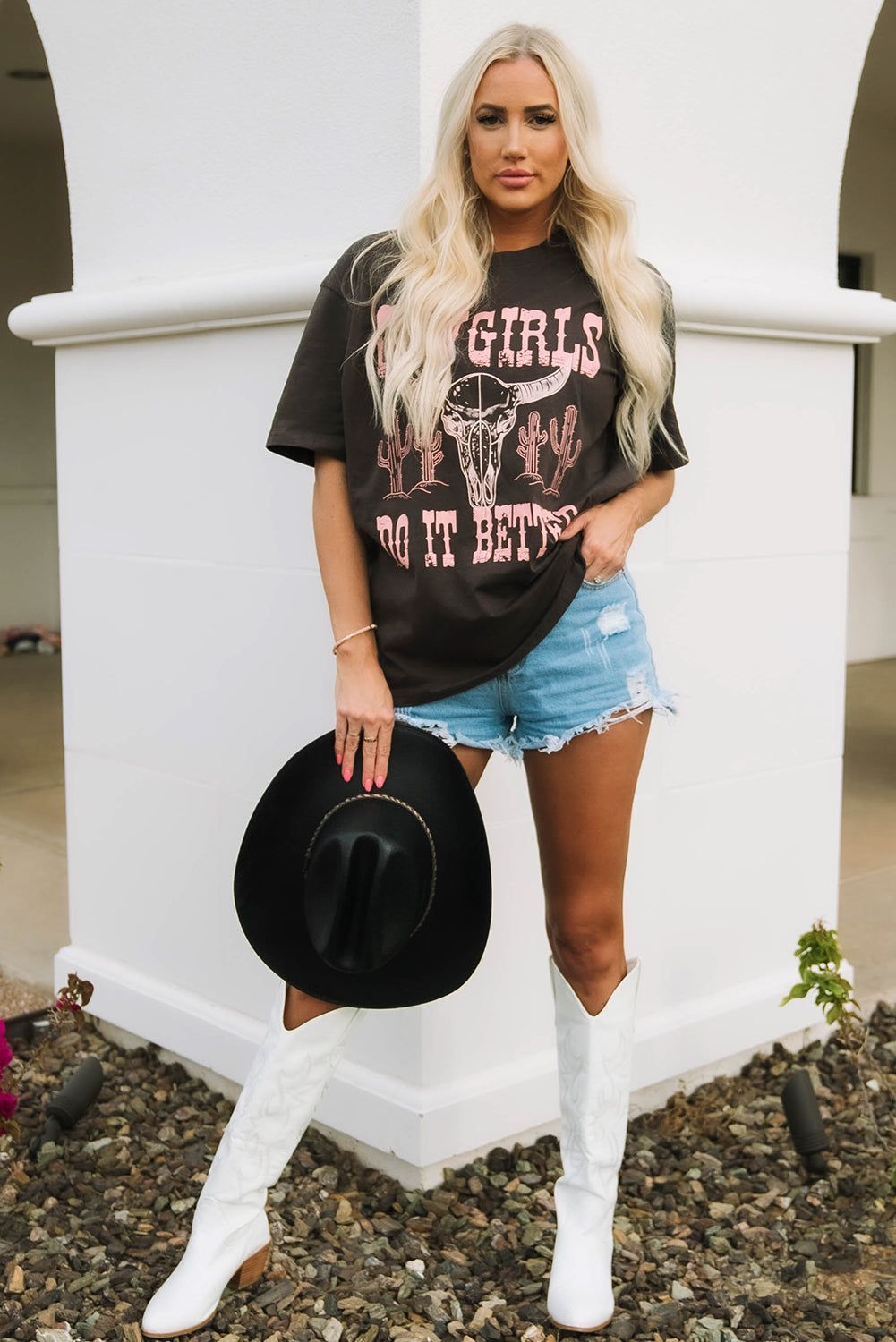 COWGIRLS DO IT BETTER Graphic Print Oversized T Shirt