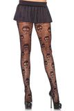 Halloween Skull Pattern Sheer Pantyhose