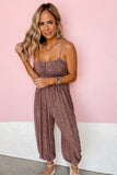 Dotty Printed Puffy Trouser Legs Sleeveless Jumpsuit