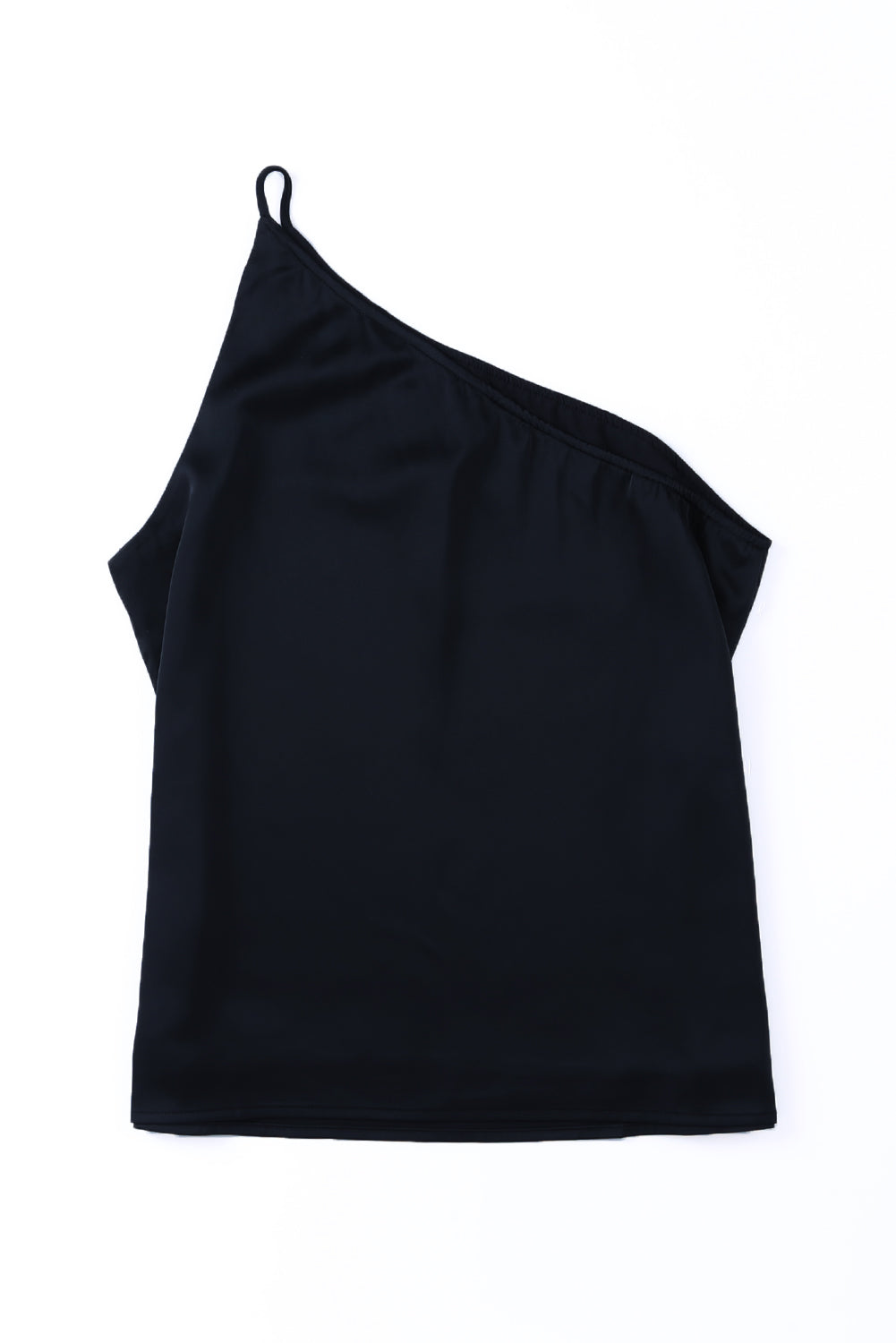 Satin One Shoulder Loose Tank Top