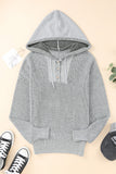 Henley V Neck Hooded Sweater