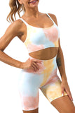 Tie Dye Criss Cross Strappy Sports Bra