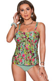 Sleeveless Floral Tankini Set