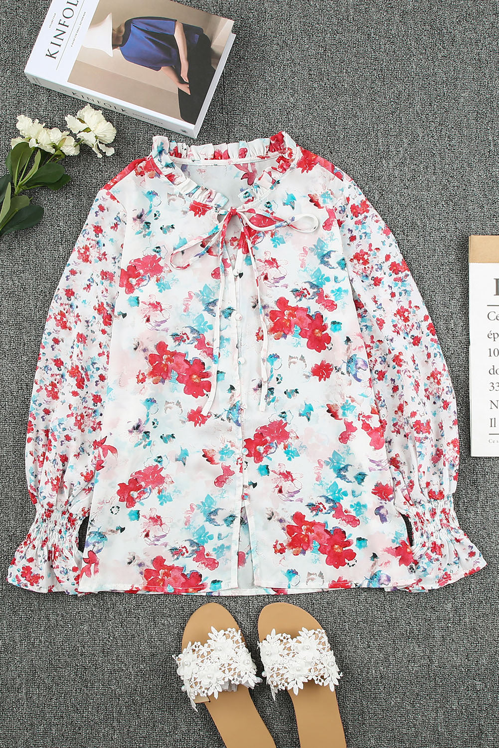 Cakewalk Floral Smocked Blouse