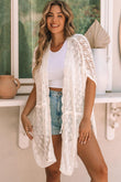 Crochet Open Front Kimono with Slits