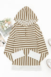 Striped Contrast Thumbhole Oversized Hoodie