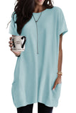 Side Pockets Short Sleeve Tunic Top