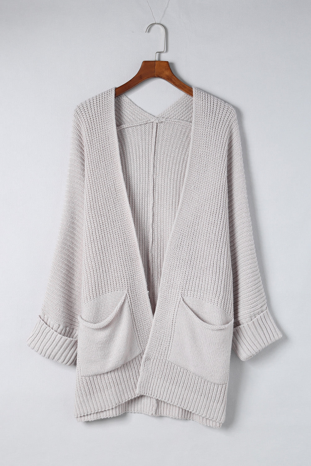 Oversized Fold Over Sleeve Sweater Cardigan