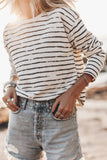 Retro Striped Casual Long Sleeve Top