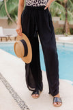 Lace Trim Along Split Leg Beach Cover up Pants