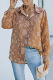 Collared Neck Floral Textured Shirt