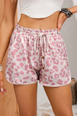 Casual Drawstring Leopard Shorts