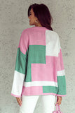 Colorblock Drop Shoulder Bell Sleeve Sweater