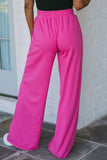 Elastic Waist Pocketed Wide Leg Pants