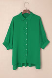 3/4 Puff Sleeve Oversize Shirt