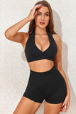 Hater Deep V Neck High Waist Yoga Set