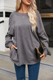 Exposed Seam Twist Open Back Oversized Sweatshirt