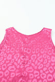 Pink Satin Leopard Tank Top