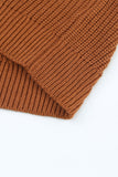 Cardigan marron à boutons et épaules tombantes à col en V 