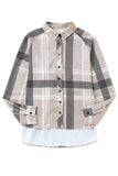 High Low Brushed Plaid Oversize Shacket