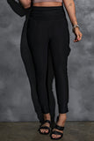 Plus Size High Waist Pocketed Skinny Pants