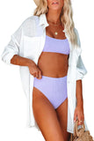 White Lightweight Shirt Style Beach Cover Up