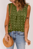 Swiss Dot Notched V Neck Tank Top