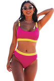 Color Block Ribbed Bikini Swimwear