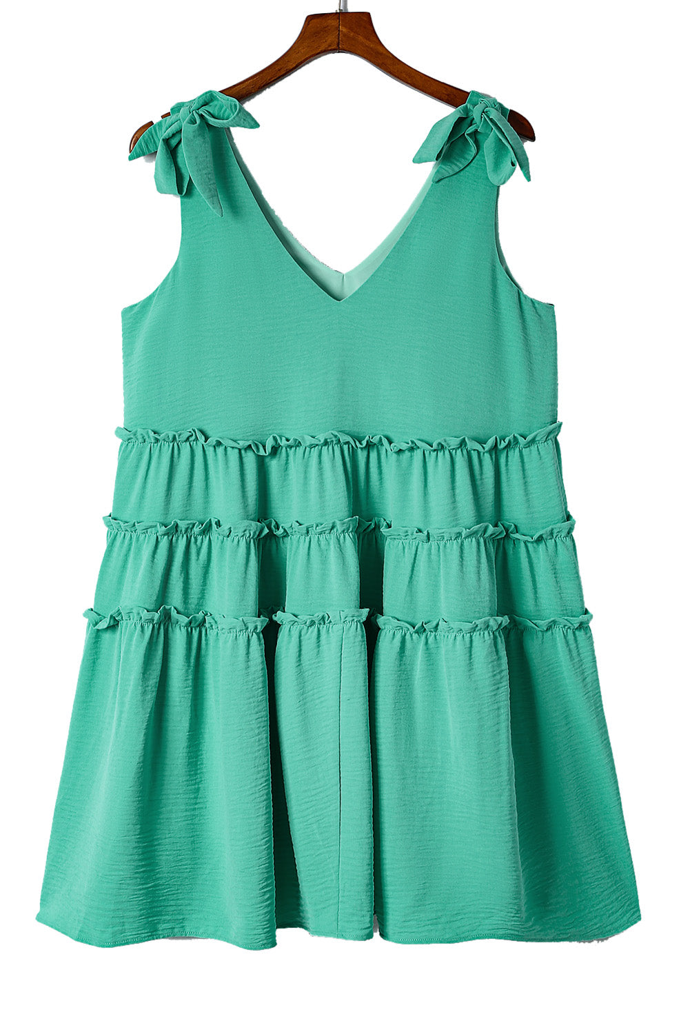 Tie Straps Frilled A-line Mini Dress