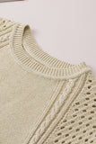 Fringed Hollow-out Short Sleeves Sweater