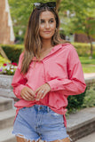 Solid Color Long Sleeve Oversized Tunic Shirt