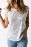 Sequin Round Neck Tank Top