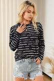 Retro Striped Casual Long Sleeve Top