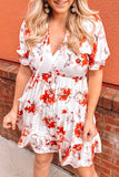 Blooming Floral Tassel Tie Babydoll Dress